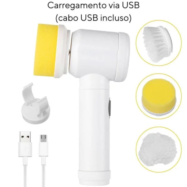 Escova Elétrica de Limpeza Sem Fio Magic Clea